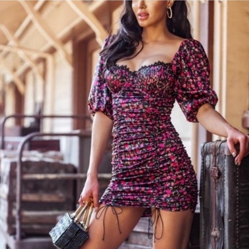 FOR LOVE AND LEMONS | ABSOLUTELY STUNNING RARE Ruched Melrose Mini Dress 💎